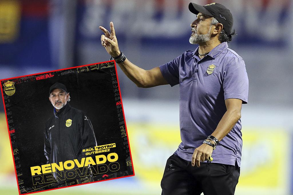 Oficial: Real España anuncia la renovación del entrenador mexicano Raúl “Potro” Gutiérrez por un año más
