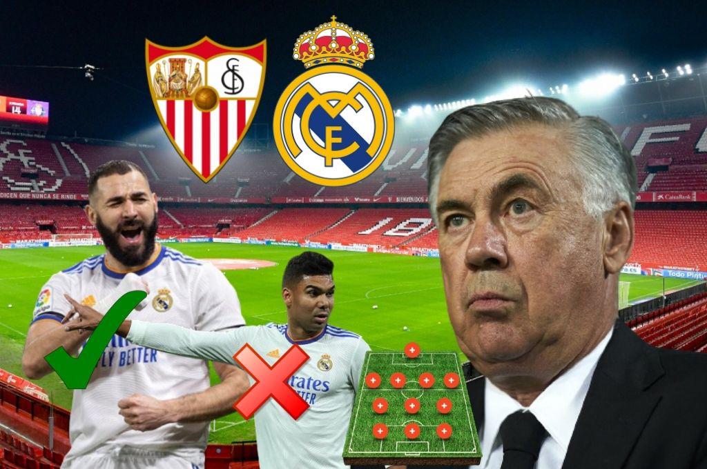 Con tres bajas: Alineación del Real Madrid para el duelo clave ante el Sevilla en la Liga de España