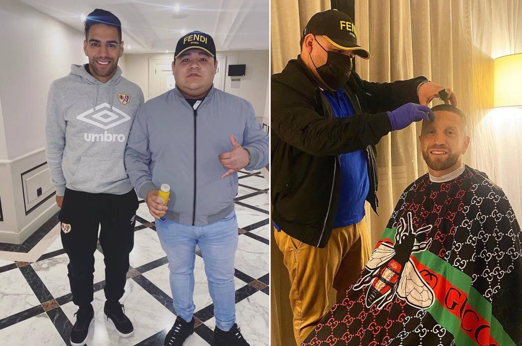 Radamel Falcao también ha visitado la babería donde labora Merino y ha sido atendido por el salvadoreño. El ‘Papu’ Gómez no duda de su trabajo.