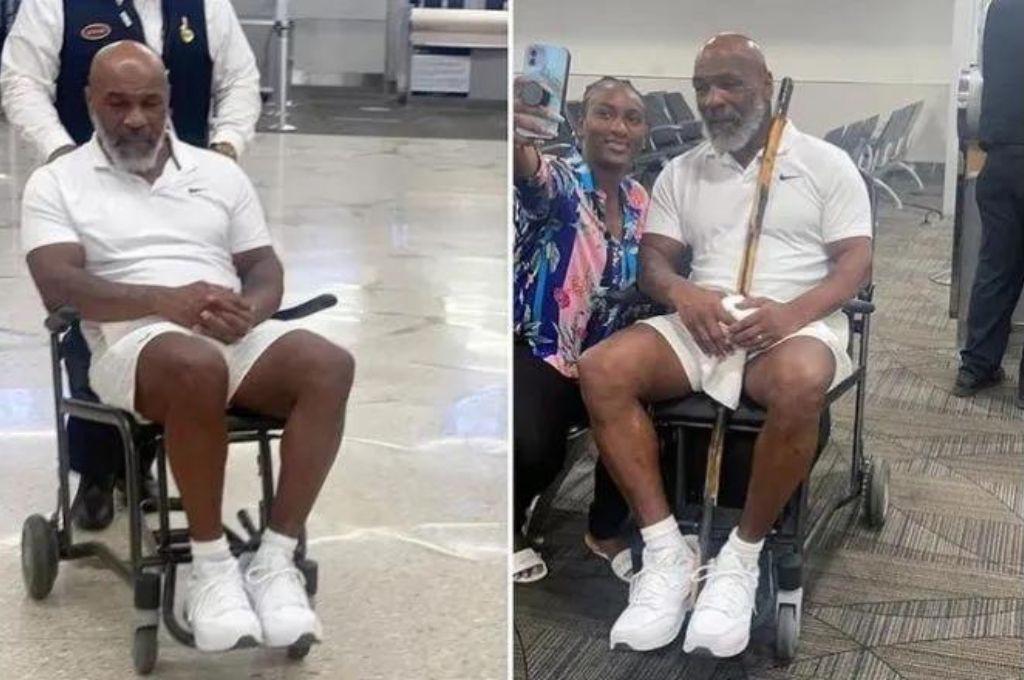 La salud de Mike Tyson preocupa a sus seguidores tras ser visto en silla de ruedas en un aeropuerto