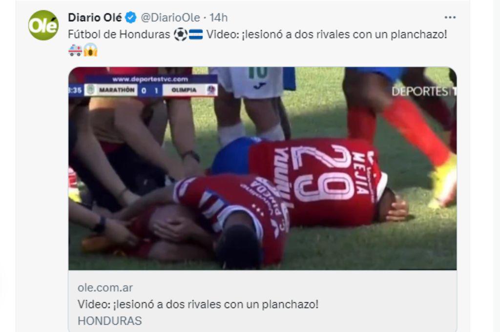 “Tremenda patada voladora”: Prensa internacional destaca la brutal entrada de André Orellana en el clásico Marathón vs Olimpia