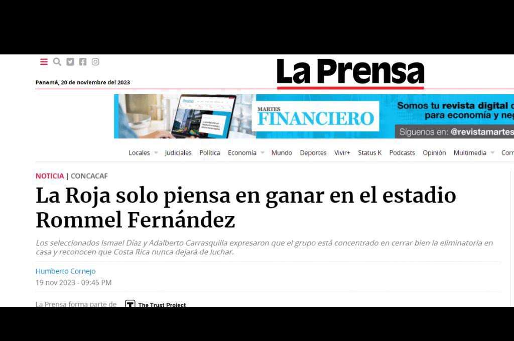 “Me encantaría un 6-0”, “lo que Dios quiera”: así reacciona la prensa de Panamá y Costa Rica previo al duelo de esta noche
