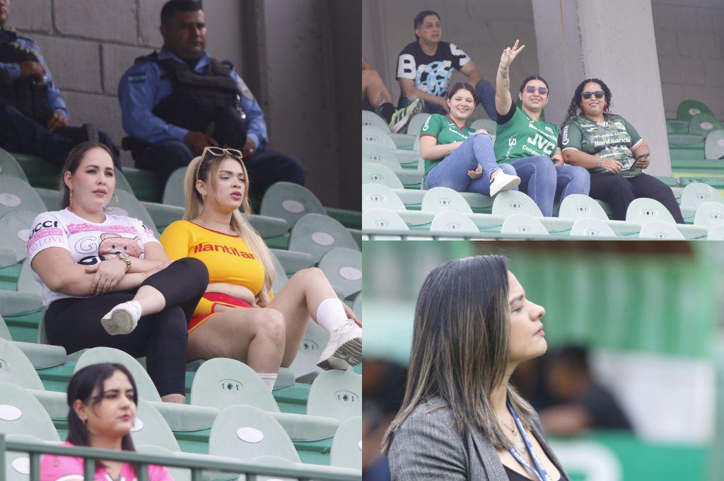 Bellas mujeres y el ambiente en el estadio Yankel Rosenthal por el duelo entre Marathón y Lobos UPNFM