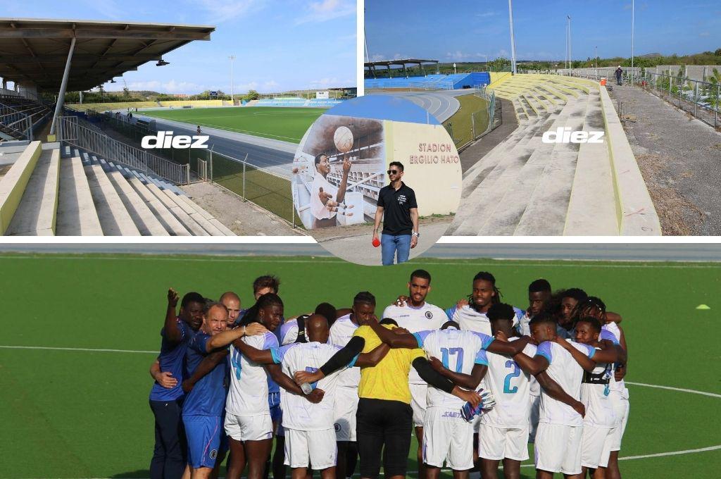 Engramillado, temperatura y rodeado de sus figuras: el entreno de Haití en el estadio Ergilio Hato de Curazao