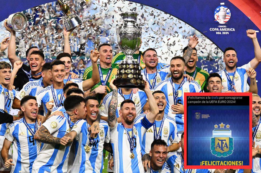 “Felicidades Argentina por ganar la Eurocopa”: Selección de Conmebol comete tremendo error y se hace viral en redes