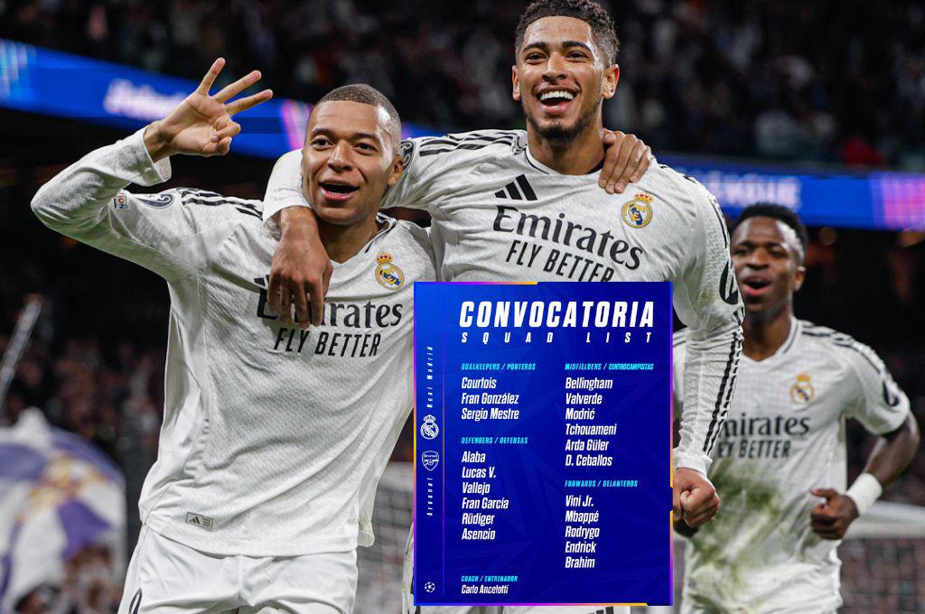 Dos novedades y el portero titular: la convocatoria de Real Madrid para la épica remontada ante Arsenal en Champions
