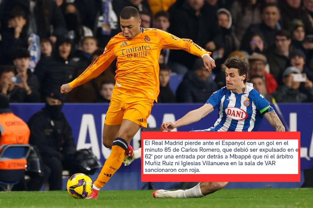 Real Madrid explota y arremete contra el árbitro y el VAR: “Debió ser expulsado por una falta por detrás a Mbappé”