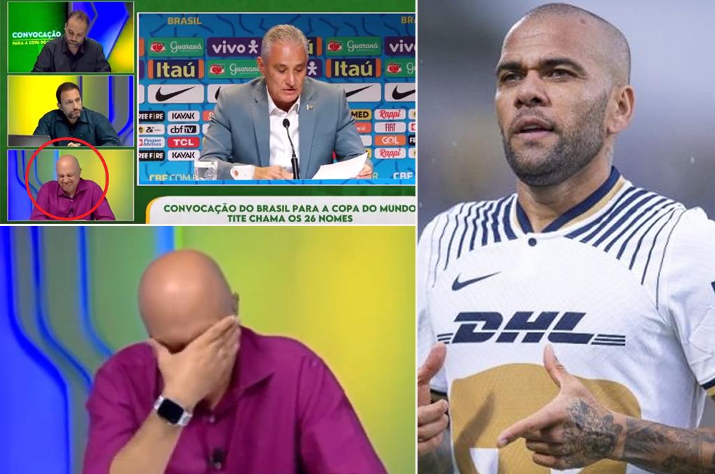 La polémica reacción de un periodista brasileño en vivo cuando Tite confirma el llamado de Dani Alves para el Mundial