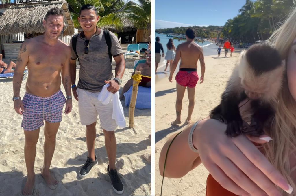 ¡Hacen turismo en Honduras! La leyenda italiana Francesco Totti y su familia vacacionan en la paradisíaca Roatán
