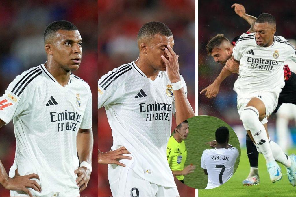 Las imágenes de Mbappé en su debut en la Liga de España, caras largas en Real Madrid tras empate y polémica con Vinicius