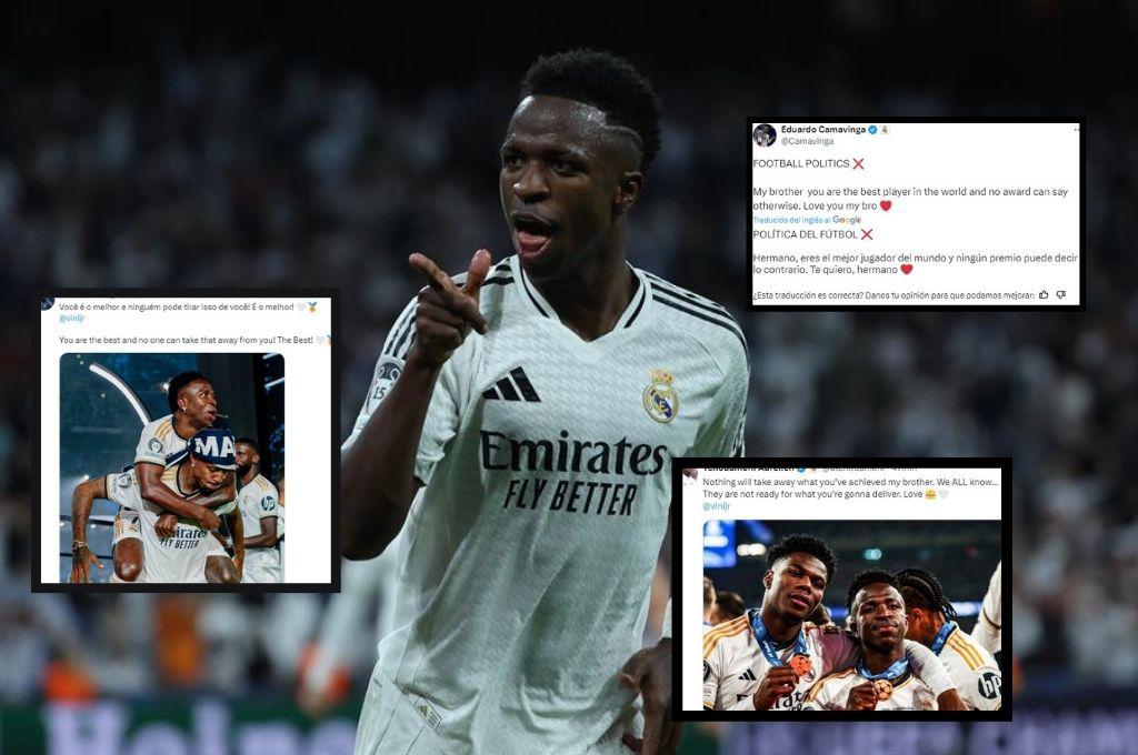 “Vinicius, el mejor”: Los mensajes de jugadores del Real Madrid tras lo sucedido con el Balón de Oro; Camavinga, furioso