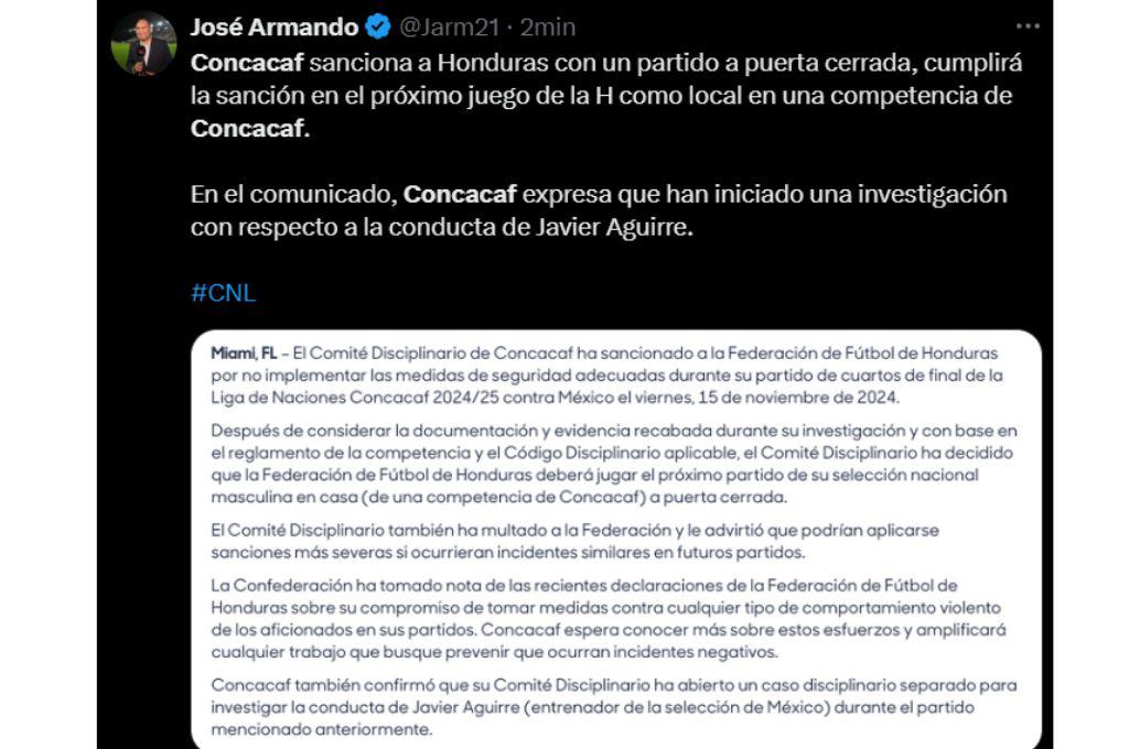 “Salió barato”: la reacción de la prensa hondureña y mexicana al castigo que recibió la ‘H’ tras lo acontecido con Javier Aguirre