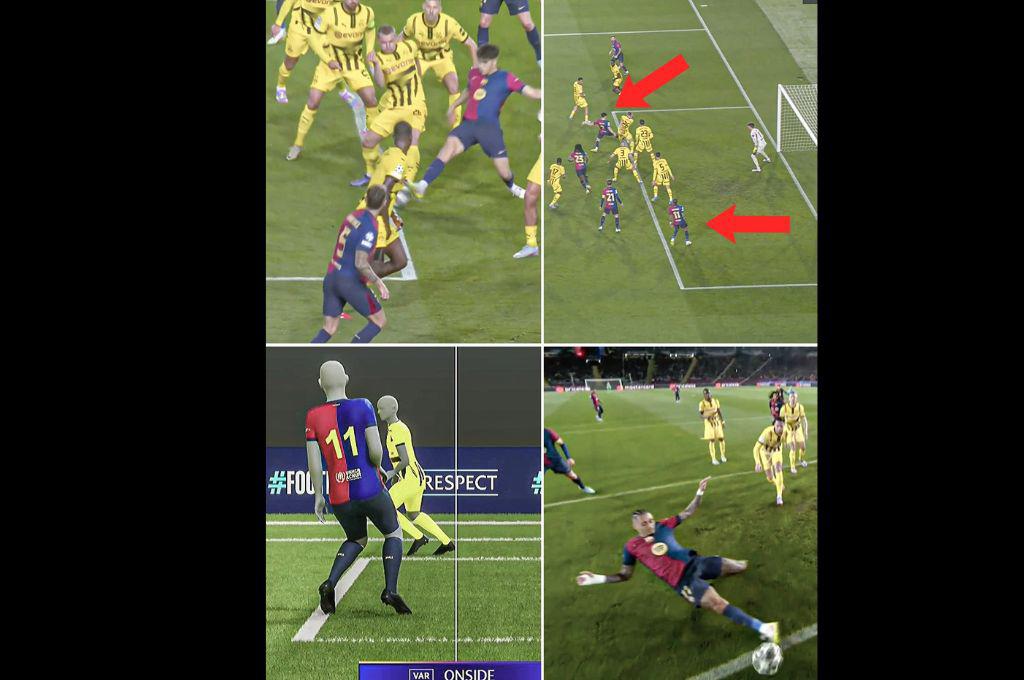 La imagen 'editada' del VAR en el gol de Raphinha y la burla de Yamal al Borussia; Dibu Martínez y su error ante PSG