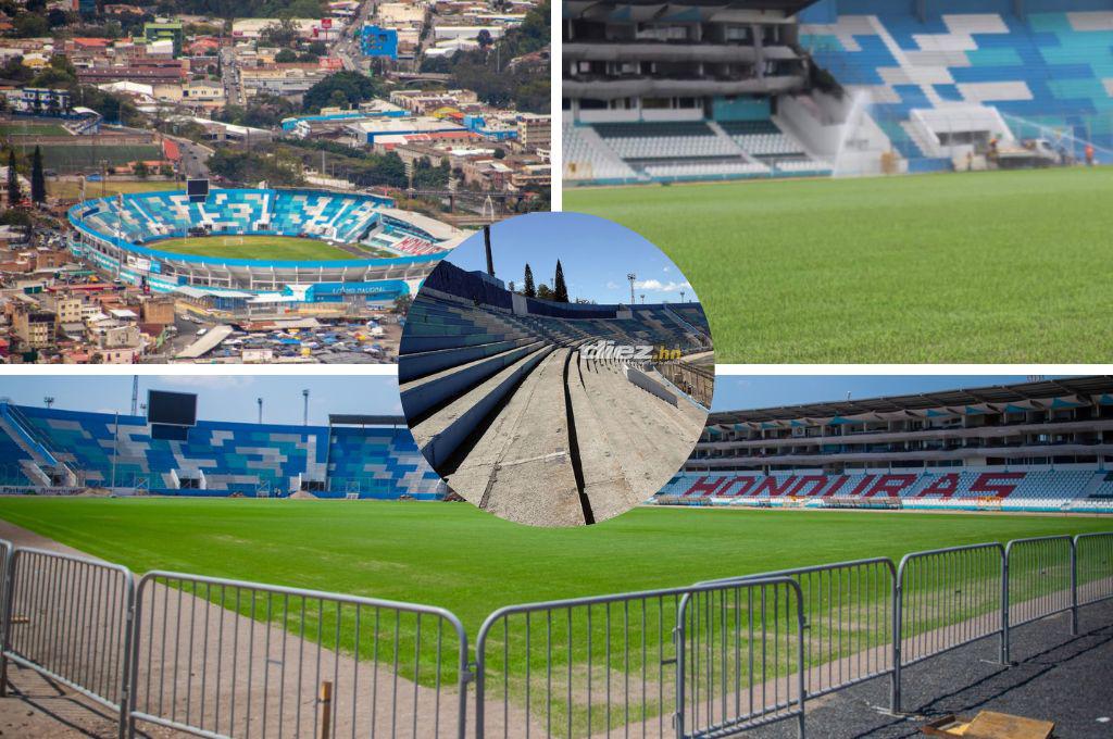 ¿Cuándo se podrá jugar? Así luce el estadio Nacional Chelato Uclés tras concluido el cosido de su césped sintético