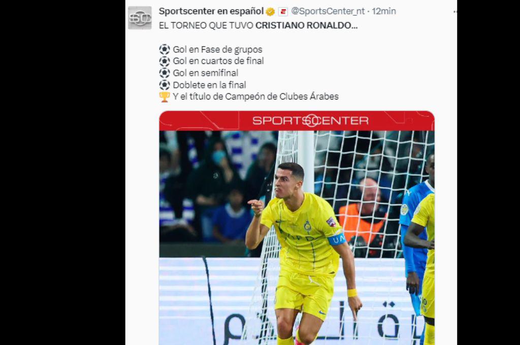 “El hombre de los retos”, “CR7 remontó solo la final”: la prensa se rinde ante Cristiano Ronaldo tras ganar la Champions Árabe