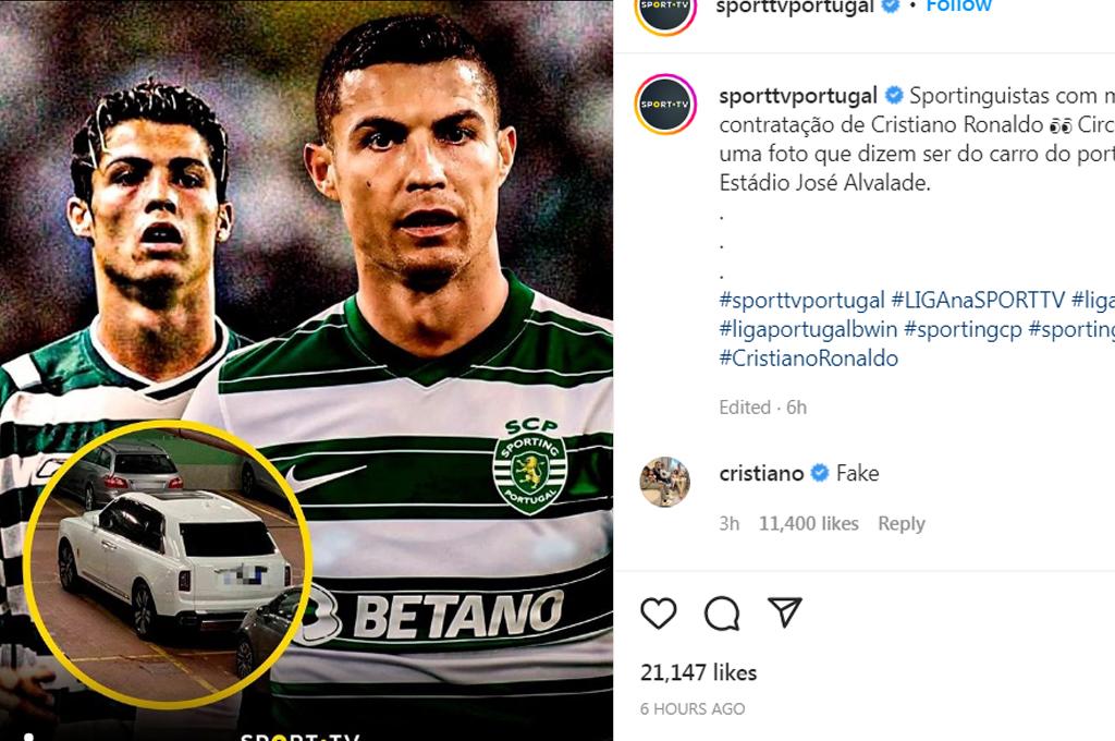 Cristiano Ronaldo desmiente volver a este club tras los rumores que lo vinculan fuera del Manchester United: ‘‘Falso’’