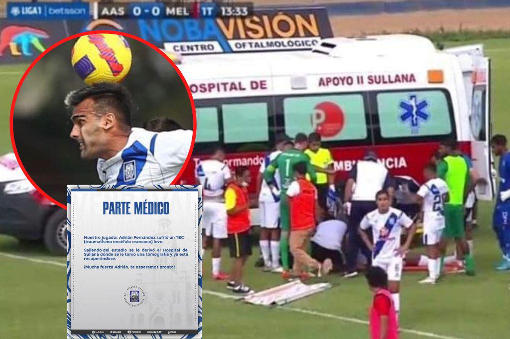 Tremendo susto: El duro choque de cabezas que dejó desvanecido a delantero en la Liga de Perú (VIDEO)