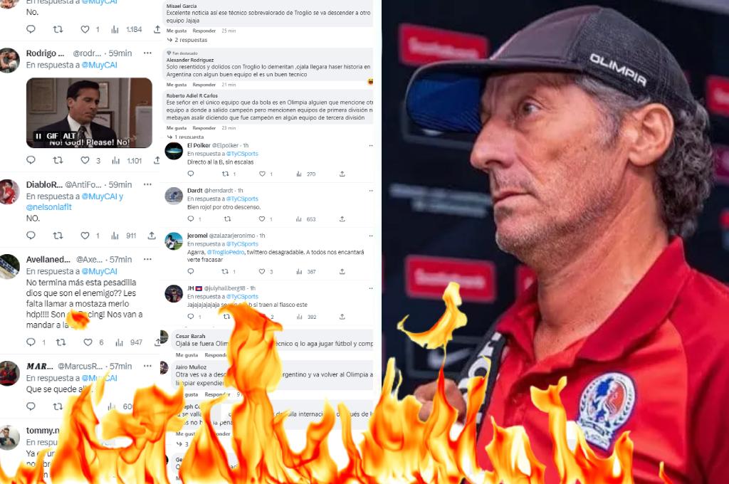 ¡Estallan las redes! Afición de Independiente duda de Troglio, temen “descender” y un número de olimpistas responde