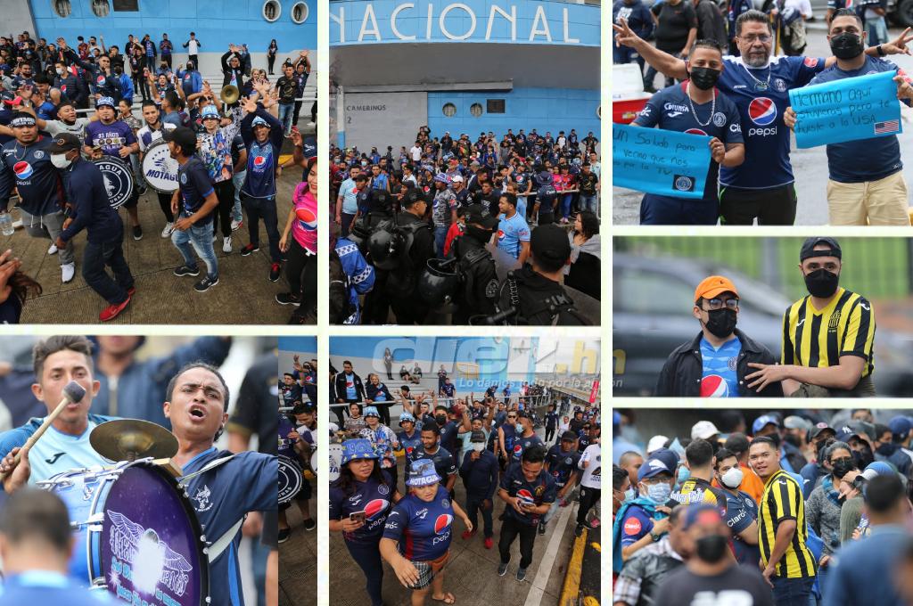 ¡Se pinta el Nacional! Así se vivió la previa de la final de ida entre Motagua y Real España: la afición puso el color