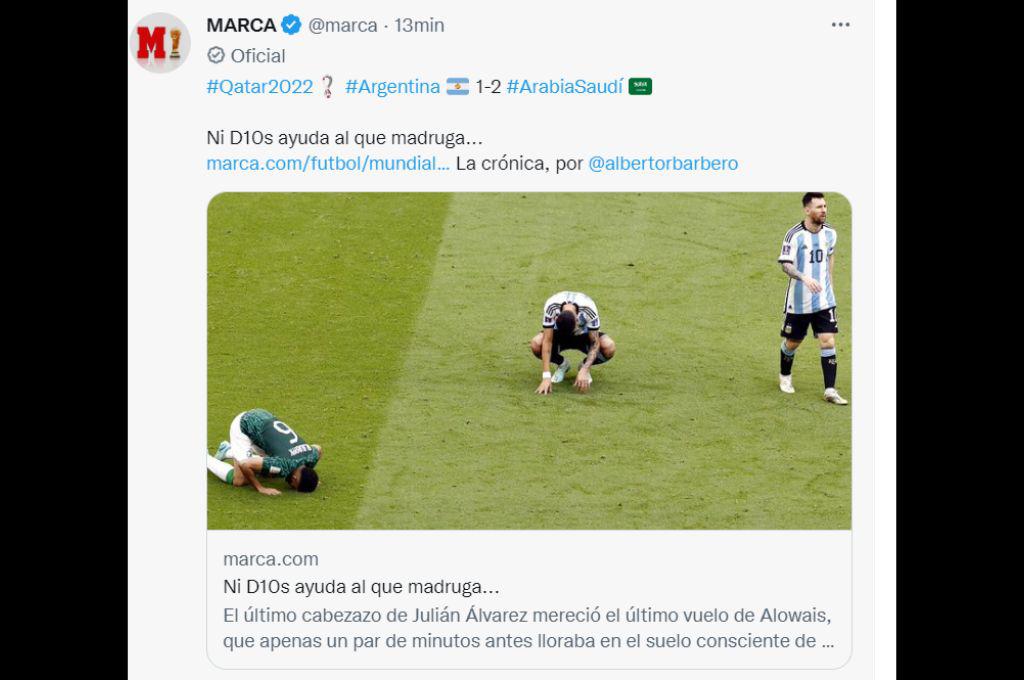 “Ni D10s ayuda al que madruga”: Así reaccionó la prensa tras la derrota de Argentina ante Arabia Saudita en Qatar 2022