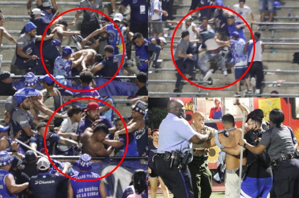 ¡Batalla campal entre aficionados del Motagua en amistoso en USA! La razón de los golpes y la policía intervino
