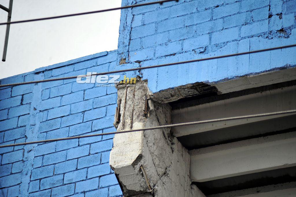 Así luce el estadio Nacional Chelato Uclés en medio de los trabajos de reconstrucción de las graderías