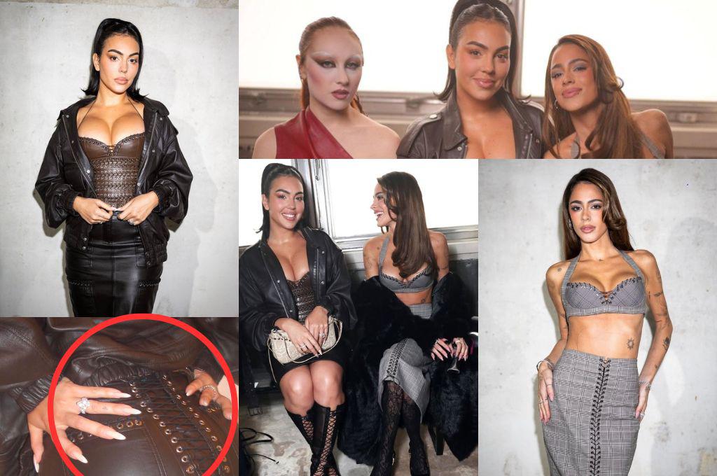 Georgina Rodríguez da que hablar con un foto sexy y Tini deslumbra: los looks de las famosas en la Semana de la Moda de París