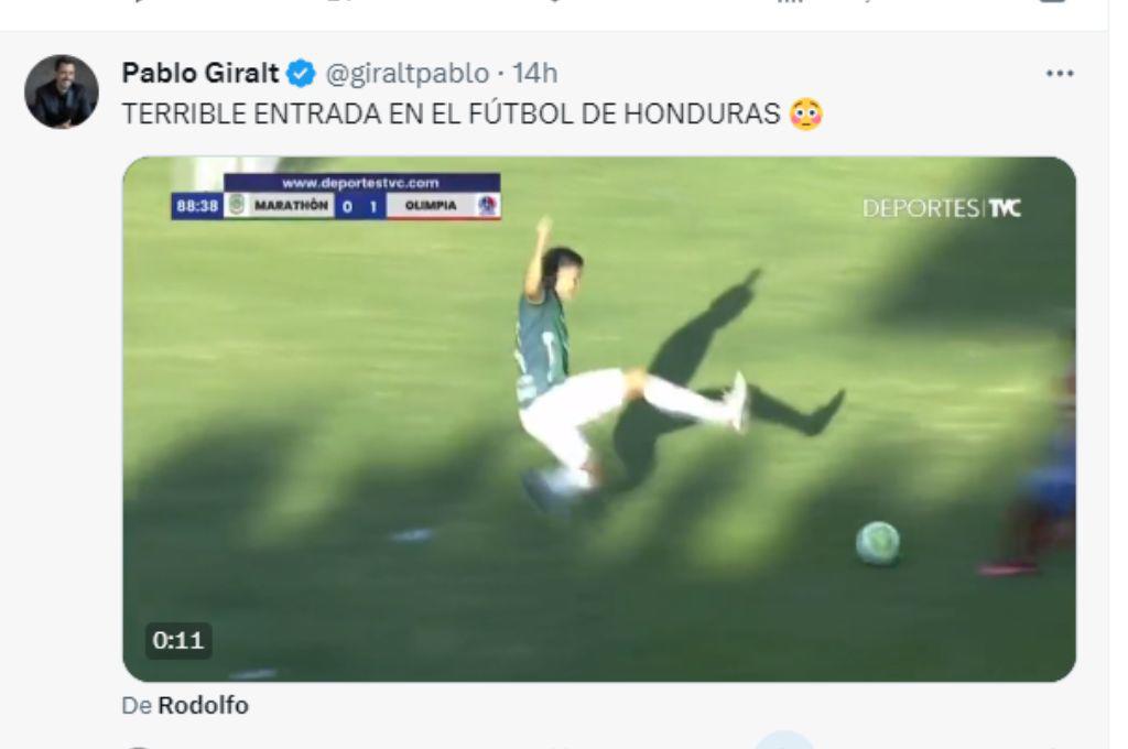 “Tremenda patada voladora”: Prensa internacional destaca la brutal entrada de André Orellana en el clásico Marathón vs Olimpia