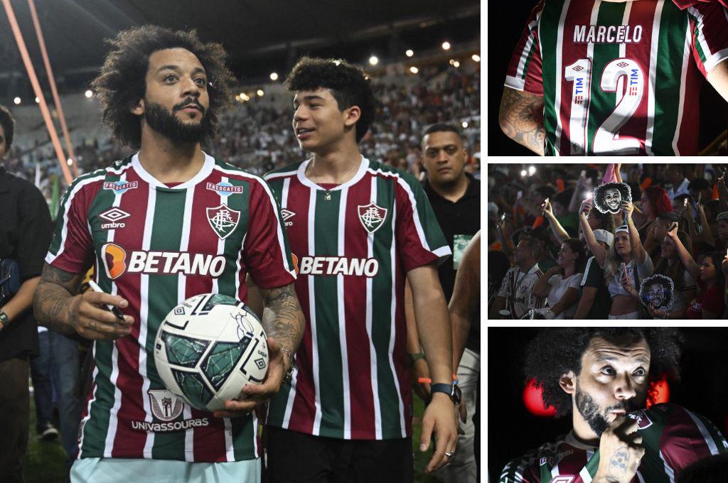 Fue recibido por 35 mil personas y tiene un “gemelo”: La tremenda presentación de Marcelo con Fluminense ¿Y su esposa?