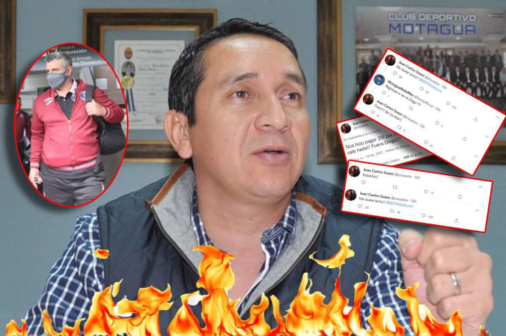 Los tuits de Juan Carlos Suazo, ex vicepresidente financiero de Motagua, que enardecieron al entrenador Diego Vázquez