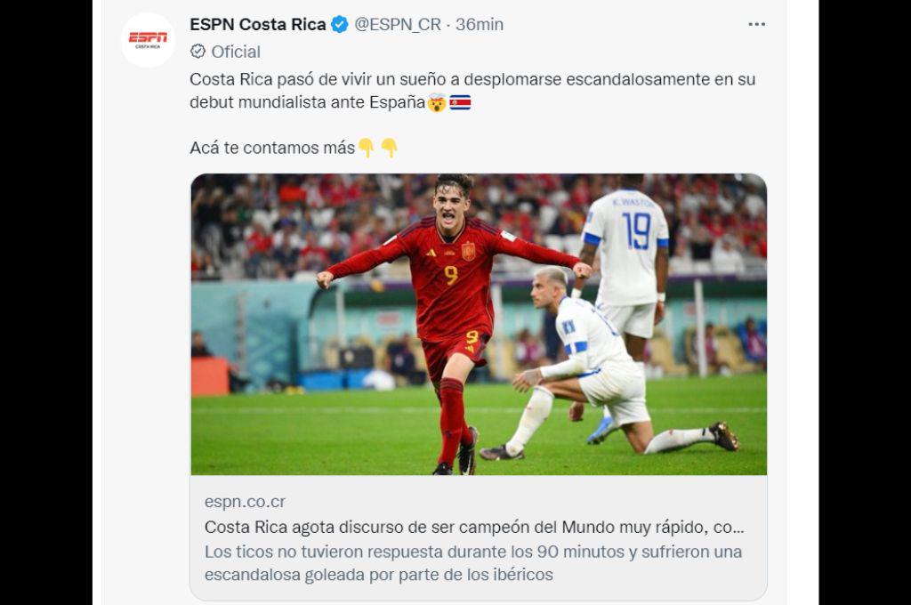 “Parecemos Panamá”, “Dimos pena”: las reacciones de la prensa tica tras la derrota de ante España en Qatar 2022