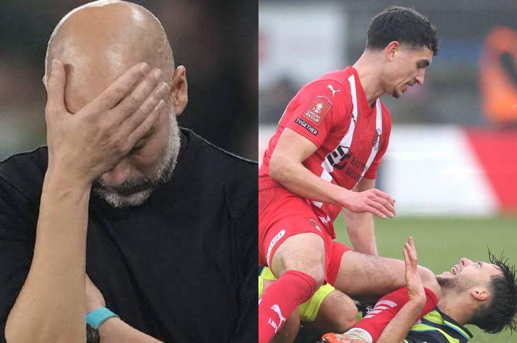 Costó 60 millones, comete error y salió lesionado en su debut: Pep Guardiola vive un desastre y Real Madrid celebra