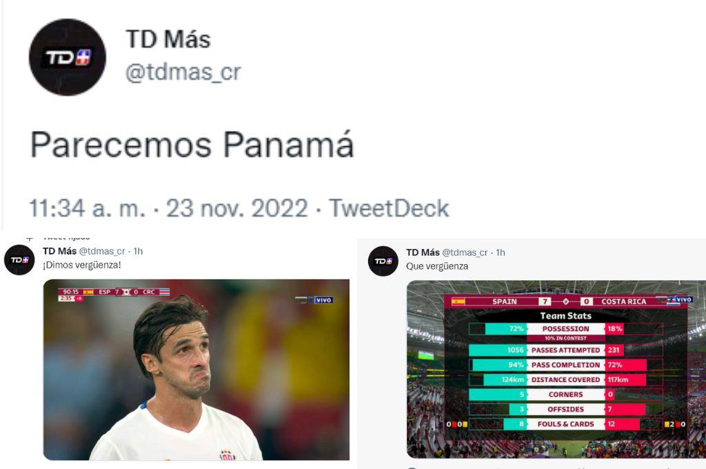 “Parecemos Panamá”, “Dimos pena”: las reacciones de la prensa tica tras la derrota de ante España en Qatar 2022
