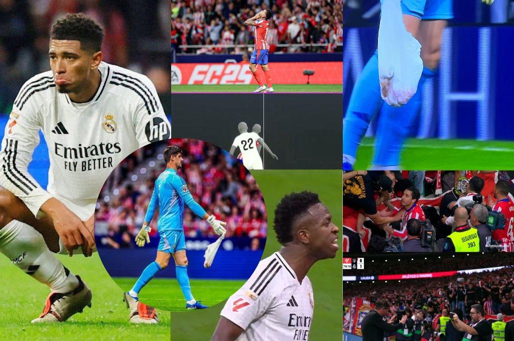 La bronca de Vinicius, revelan los objetos que tiraron a Courtois y la tristeza de Bellingham tras el Atlético - Real Madrid