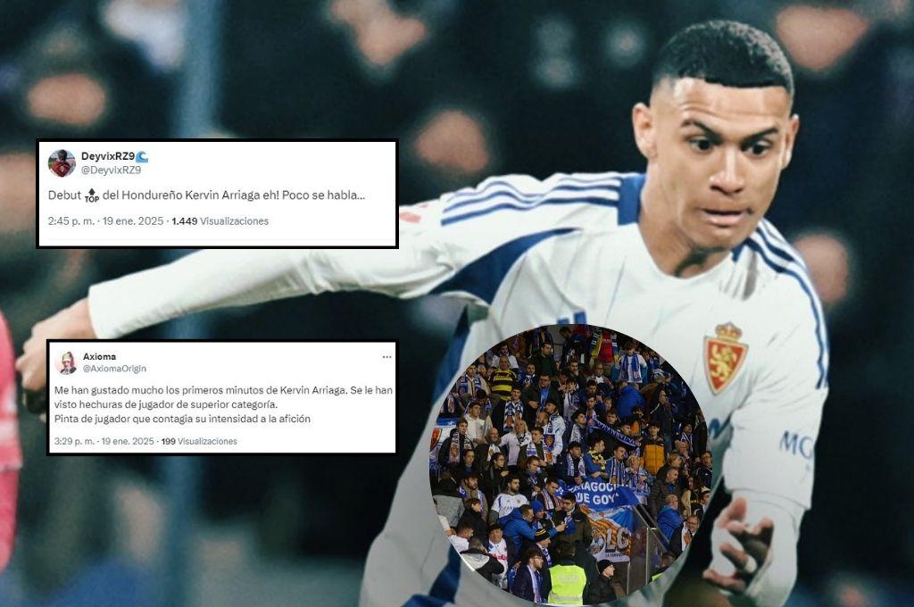 Lo que dice la afición de España sobre el debut de Kervin Arriaga con el Zaragoza; se rinden ante el hondureño: “es top”