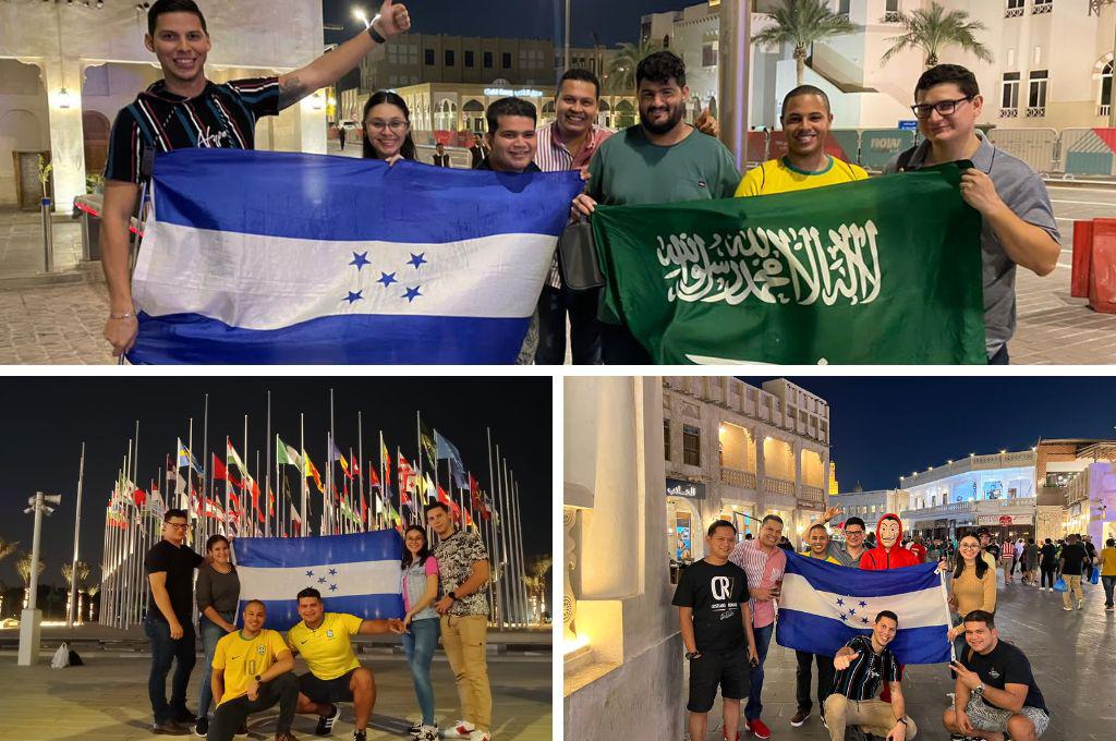 Hondureños invaden las calles de Qatar y confirman su apoyo a las selecciones de la Concacaf clasificadas al Mundial