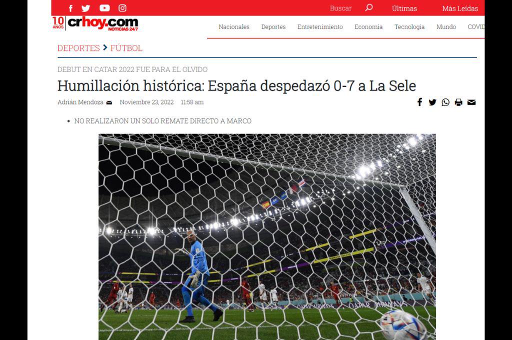 “Parecemos Panamá”, “Dimos pena”: las reacciones de la prensa tica tras la derrota de ante España en Qatar 2022