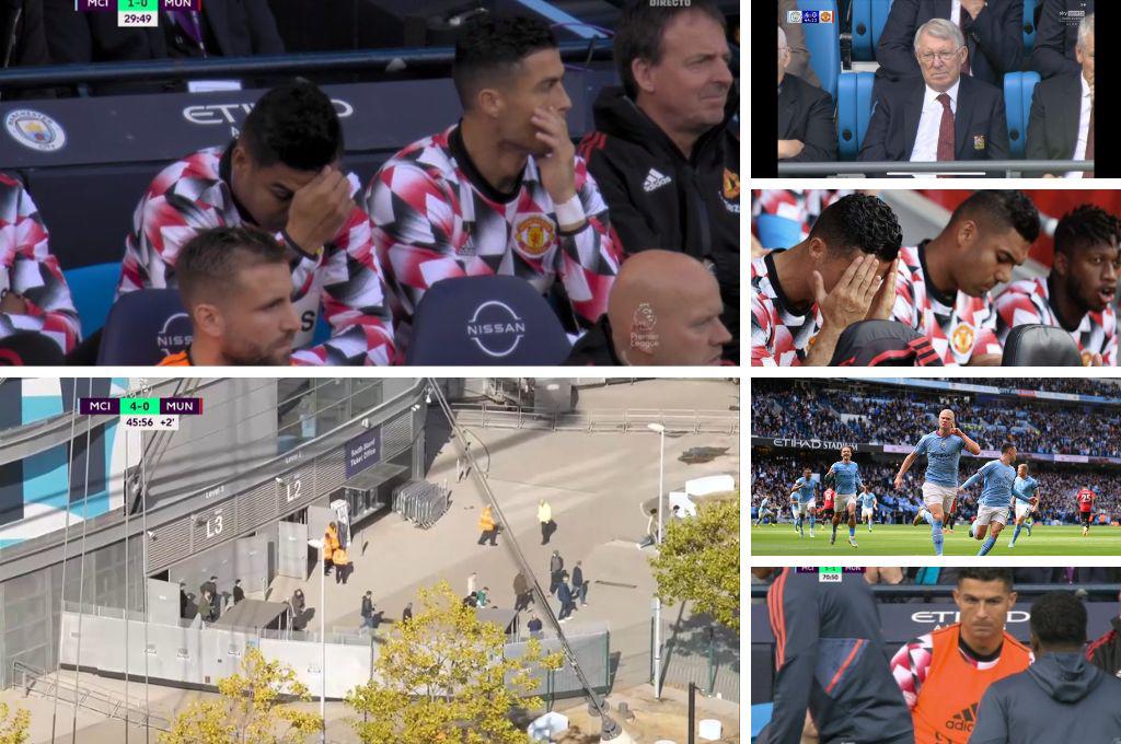 Cristiano Ronaldo y Casemiro vivieron una pesadilla desde el banquillo, aficionados del United abandonaron el estadio: Así se vivió el clásico de Manchester