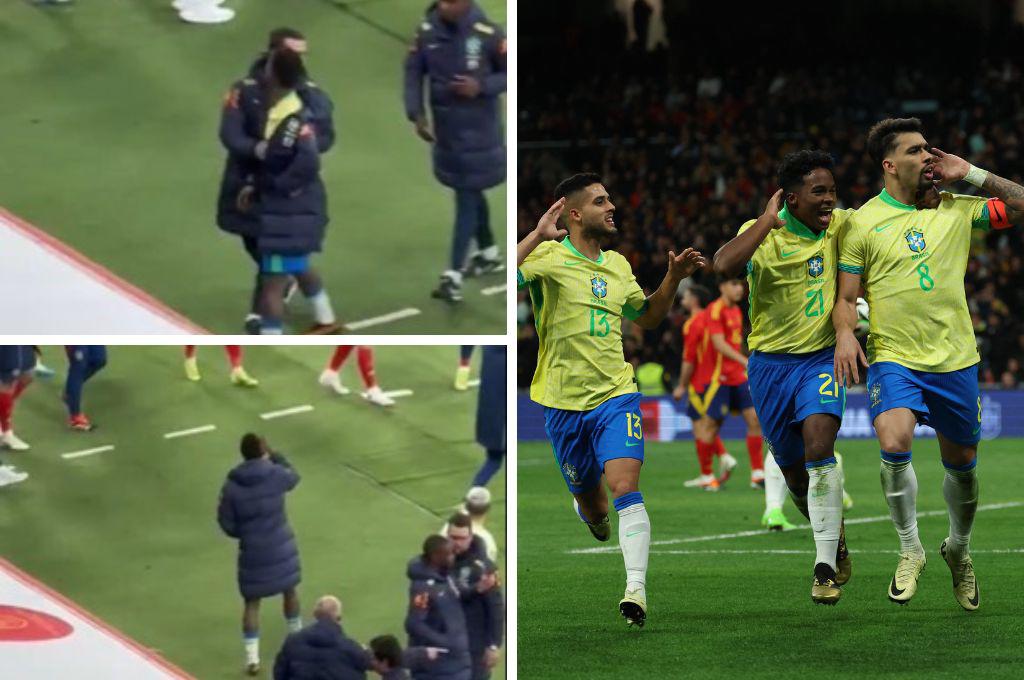 Vinicius lo hizo otra vez: Agarrón y bronca en el España-Brasil; Endrick y su emotivo gesto en el Bernabéu