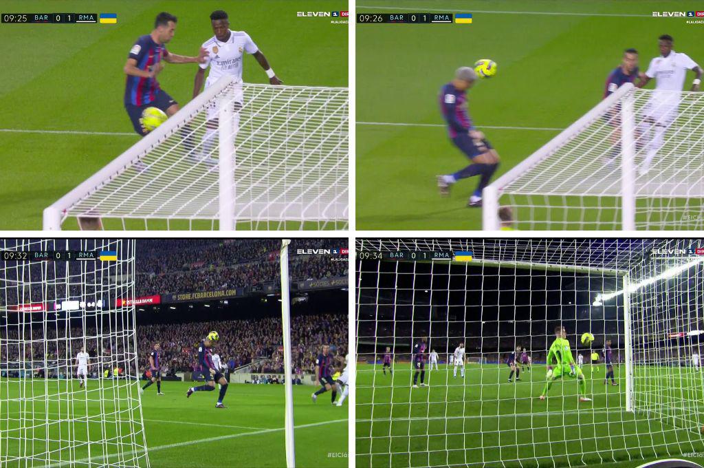 Así fue el autogol de Ronald Araújo provocado por Vinicius en el Clásico Barcelona-Real Madrid