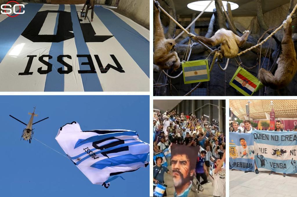 ¡Vibrante previa! Un mono predijo el ganador del Argentina - Croacia y vuelan la camiseta más grande del mundo