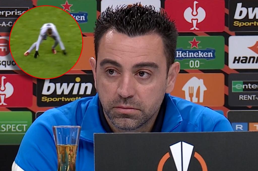 Xavi se queja del estado de la cancha tras empatar en Frankfurt: “No nos ha facilitado las cosas”