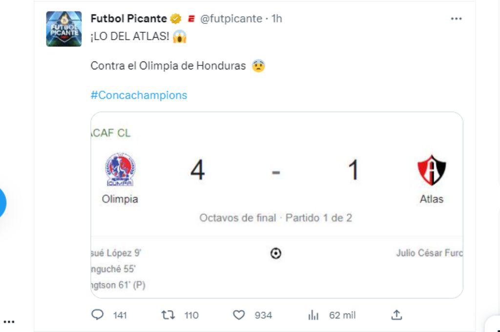 ¡Ridículo y goleada de escándalo! Prensa mexicana y hondureña salen al paso tras la paliza de Olimpia al Atlas por la Champions de Concacaf