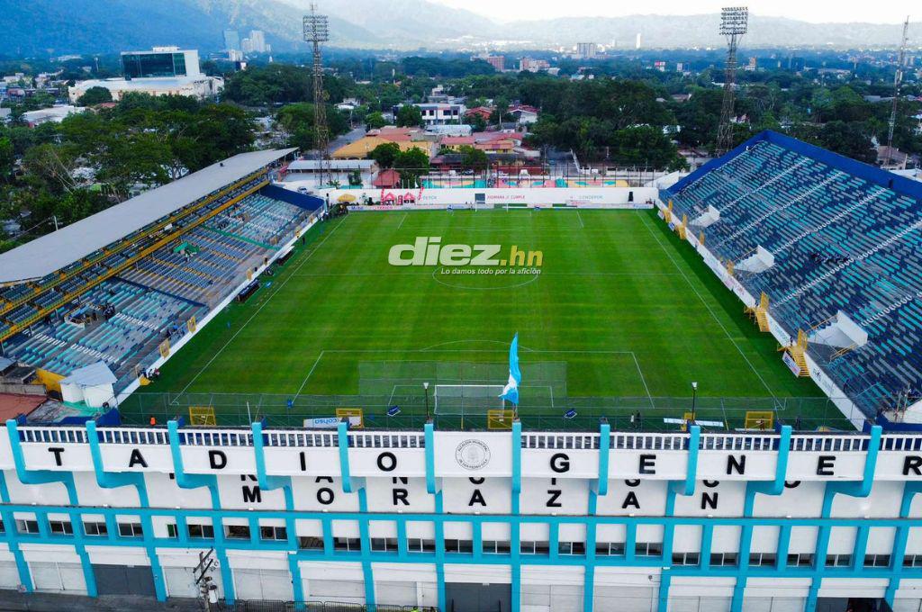 Así luce la nueva grama del estadio Morazán de San Pedro Sula para el Real España vs Olimpia