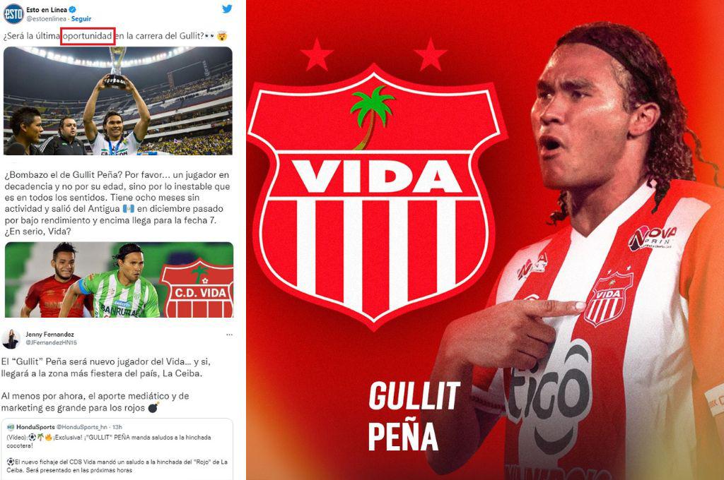 Todos hablan de lo mismo: La reacción de la prensa sobre el fichaje del “Gullit” Peña por el Vida de Honduras