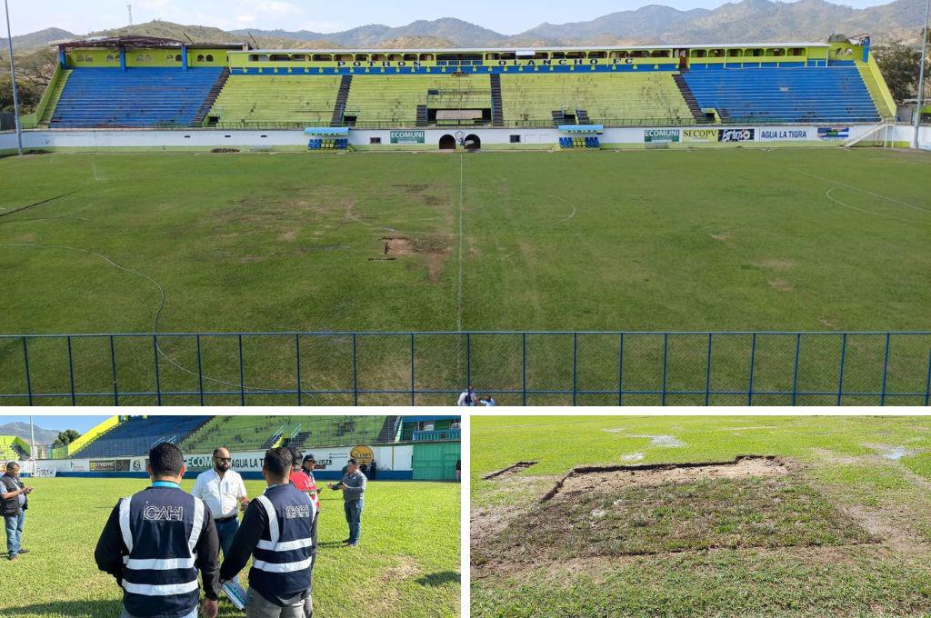 El estadio Juan Ramón Brevé Vargas de Juticalpa tendrá grama híbrida; ya iniciaron las mediciones y estudios