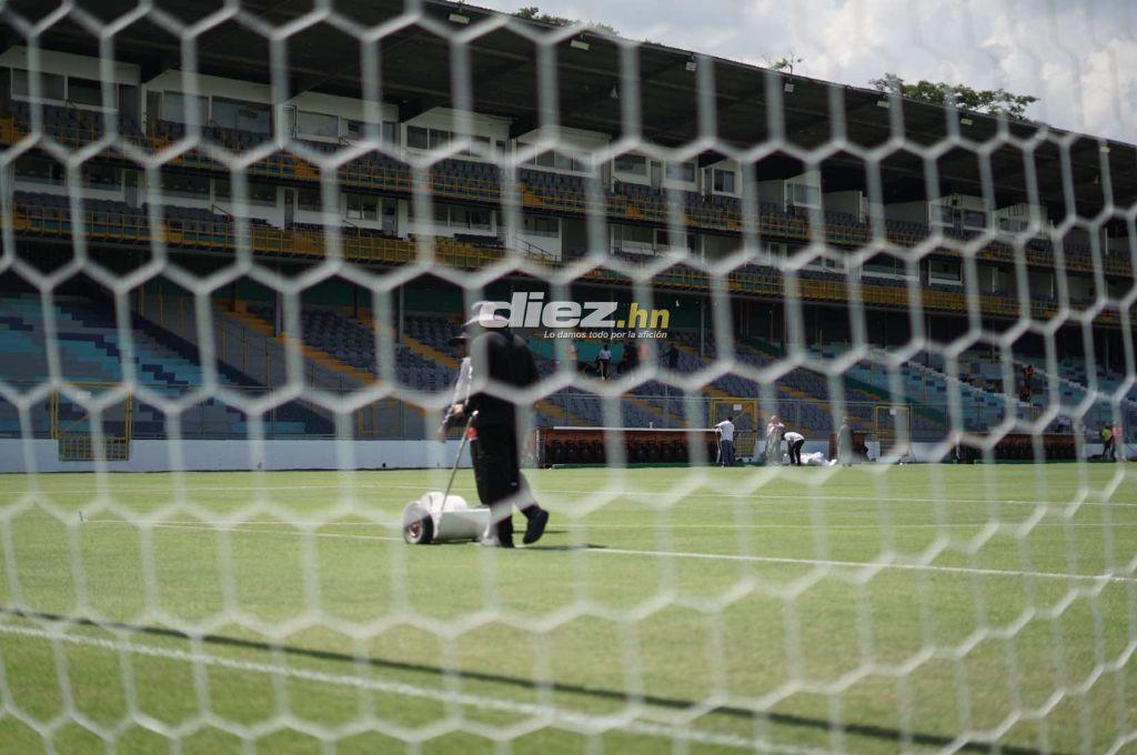 Así luce la nueva grama del estadio Morazán de San Pedro Sula para el Real España vs Olimpia
