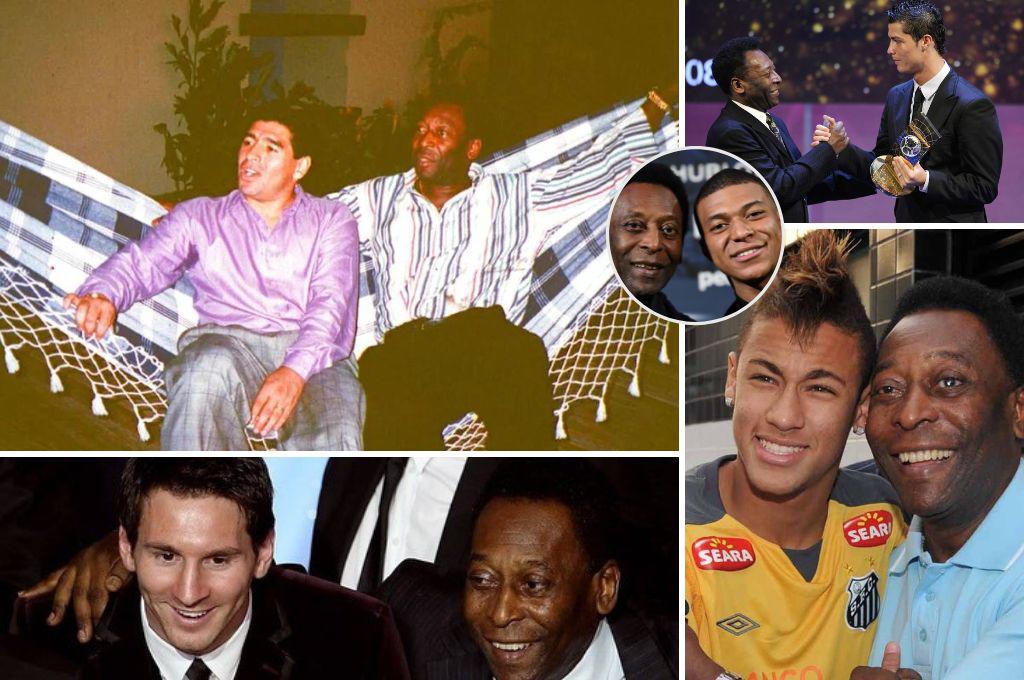 ¡Imágenes para la historia! Grandes jugadores y leyendas del fútbol mundial al lado del brasileño Pelé