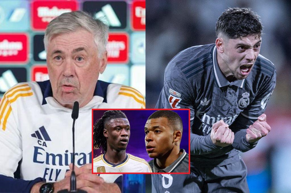 Ancelotti da la noticia que todos querían escuchar sobre Fede Valverde; justifica a Kylian Mbappé y Camavinga