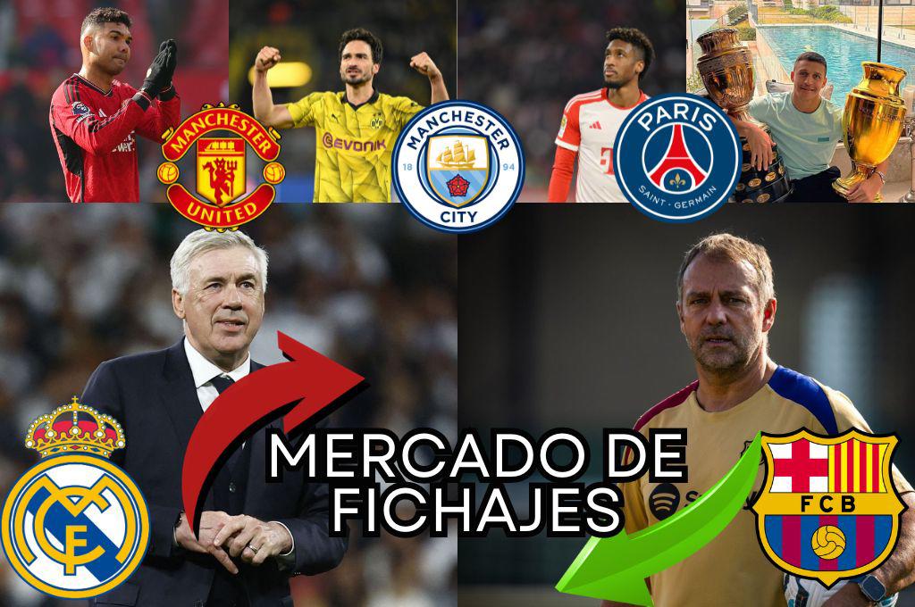 Flick y Ancelotti oficializan bajas en el Barcelona y Real Madrid; y el fichaje bomba del United por 50 millones
